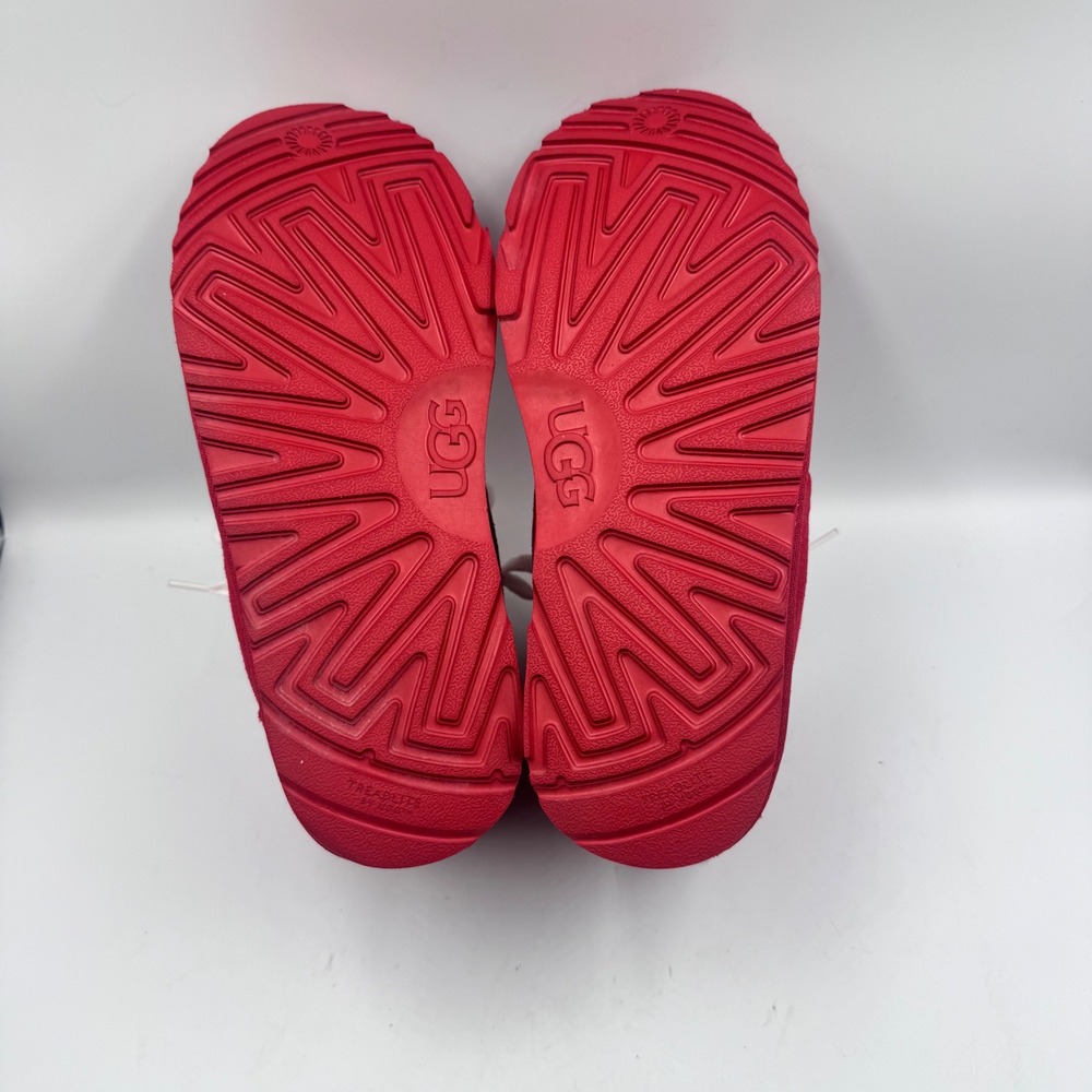 UGG NEUMEL CHUKKABOOTS Womens Size 6 Red Suede Shearling Lined Lace Up 1017320K - Picture 7 of 12